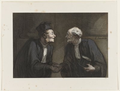 محاميان يتصافحان // Deux avocats: la poignée de main بواسطة الشرف دومييه