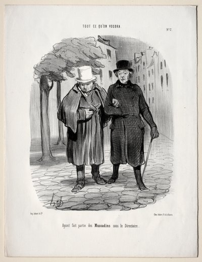 ما تريد ، اللوحة 7: بعد أن أخذت جزءًا من المتأنقين تحت الدليل ، 1847. بواسطة الشرف دومييه