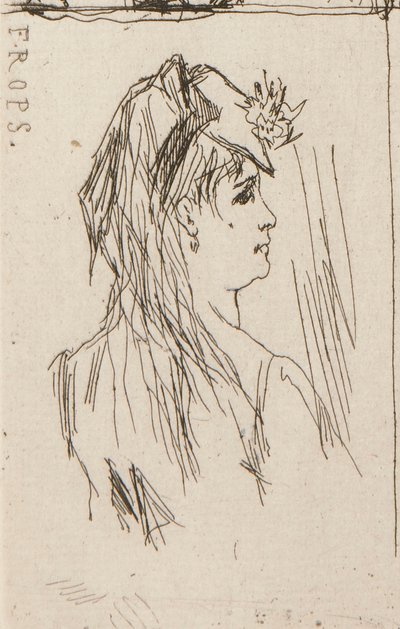أ. رأس رجل عجوز بواسطة Daumier (أعلى اليسار) ؛ ب. Chez Charles Beriot بواسطة Taiee (أعلى الوسط) ؛ ج. رأس امرأة شابة بواسطة روبس (أعلى اليمين) ؛ د. منظر طبيعي للنهر بواسطة Harpignies (أسفل الوسط) ؛ ه. لمحة عن امرأة شابة بواسطة الشرف دومييه