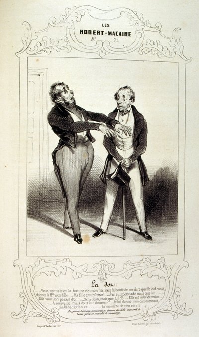 رسوم توضيحية حول الأفكار والأساطير Philipon تحت عنوان Les Cent و Robert Macaire بواسطة الشرف دومييه