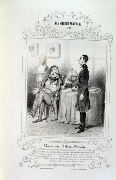رسوم توضيحية حول الأفكار والأساطير Philipon تحت عنوان Les Cent و Robert Macaire بواسطة الشرف دومييه