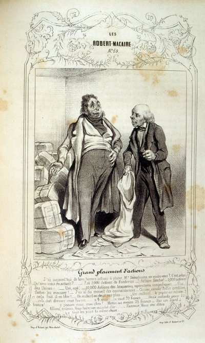 رسوم توضيحية حول الأفكار والأساطير Philipon تحت عنوان Les Cent و Robert Macaire بواسطة الشرف دومييه