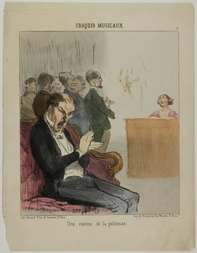 ضحية أدبه الخاص، اللوحة 7 من كروكيز ميوزيكو بواسطة Honoré Victorin Daumier