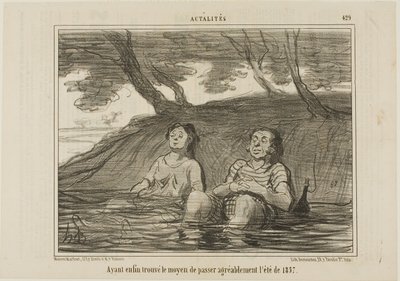 بعد أن وجدت أخيراً الحل لقضاء صيف عام 1857 بطريقة ممتعة، اللوحة 429 من Actualités بواسطة أونوريه فيكتورين دومييه
