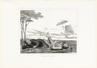 رسامو المناظر الطبيعية في العمل، اللوحة 309 من Souvenirs d