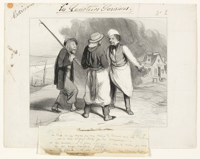 !حسناً، ياللروعة اعتقدت أننا اكتشفنا للتو جزيرة مهجورة أو على الأقل بلداً يسكنه آكلي لحوم البشر، اللوحة الثانية من كتاب "آكلي لحوم البشر بواسطة أونوريه فيكتورين دومييه
