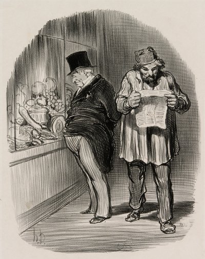 عامل وبورجواي، من فيلم "الباريسيون في عام 1848 بواسطة أونوريه فيكتورين دومييه