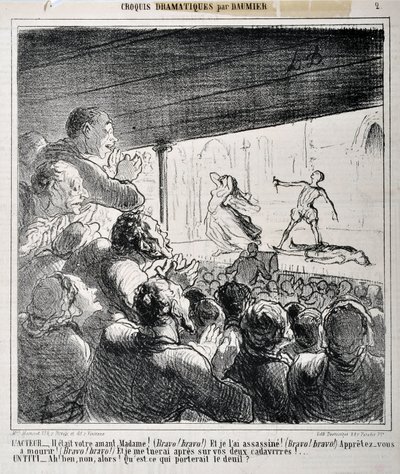 رسم درامي: "" لقد كان حبيبتك سيدتي ... "نقش أونوريه دومير (1808-1879) في" "لو شاريفاري" ". قصر لونجشامب ، متحف الفنون الجميلة في مرسيليا. بواسطة الشرف دومييه