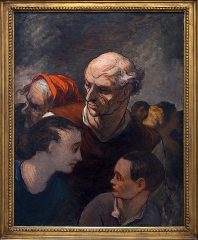 عائلة على المتاريس عام 1848. لوحة للرسام أونوريه دومير (1808-1879) ، زيت على قماش بواسطة الشرف دومييه