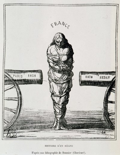 تاريخ عهد: فرنسا في حركة كماشة بين باريس 1851 وسيدان 1870 - مطبوعة حجرية بواسطة Honore Daumier نُشرت في "" Le Charivari "، sd. حوالي عام 1871 بواسطة الشرف دومييه