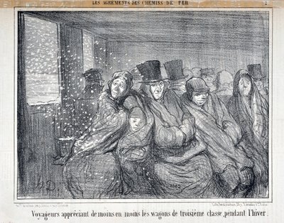رسم توضيحي لسلسلة "Les Agrements des Chemin de fer" بواسطة الشرف دومييه
