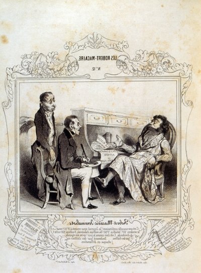رسوم توضيحية حول الأفكار والأساطير Philipon تحت عنوان Les Cent و Robert Macaire بواسطة الشرف دومييه