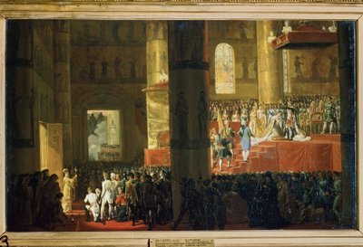 تتويج الإمبراطورة ماريا فيودوروفنا في الخامس من أبريل عام 1797 (تتويج الإمبراطورة ماريا فيودوروفنا في الخامس من أبريل عام 1797). لوحة هوراس فيرنيه (1789-1863). زيت على قماش ، ٦٠ × ٩٥ سم. الفن الفرنسي في القرن التاسع عشر. متحف الدولة الروسية ، سا بواسطة إميل جان هوراس فيرنيه