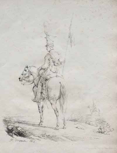 مجموعة من المقالات الحجرية: Le Lancier en Vedette ، 1816. بواسطة إميل جان هوراس فيرنيه