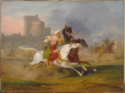 الترك والقوزاق - لوحة لهوراس فيرنيه (1789-1863) ، زيت على قماش بواسطة إميل جان هوراس فيرنيه