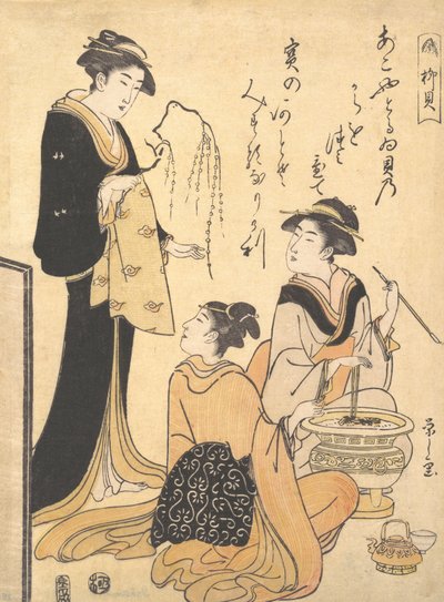 صدفة Willow Yanagi-kai ، من مجموعة بلا عنوان من مطبوعات التجميل حول موضوع S ... ، كاليفورنيا. 1791. بواسطة Hosoda eisi