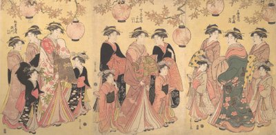 موكب يوشيوارا في الخريف ، كاليفورنيا. 1793. بواسطة Hosoda eisi