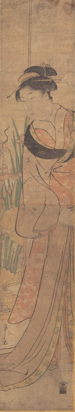 السيدة الشابة وحديقة إيريس. بواسطة Hosoda eisi