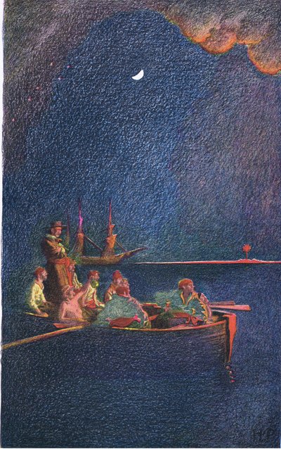 حرق السفينة ، من كتاب Howard Pyles of Pirates Book الذي نشره Harper & Bros ، 1921 بواسطة هوارد بايل