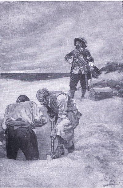 كيد في جزيرة غاردينرز ، من كتاب هوارد بايليس كتاب القراصنة الذي نشره هاربر وبروس ، 1921 بواسطة هوارد بايل