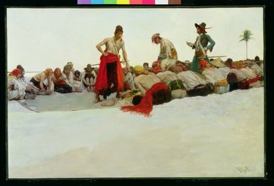 لذلك تم تقسيم الكنز ، من "مصير بلدة الكنز" بقلم هوارد بايل ، الذي نُشر في مجلة هاربر الشهرية ، ديسمبر 1905 (زيت على قماش) بواسطة هوارد بايل