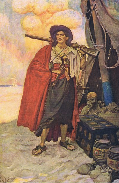 كان القاذف زميلًا رائعًا ، من كتاب Howard Pyles of Pirates Book الذي نشره Harper & Bros ، 1921 بواسطة هوارد بايل