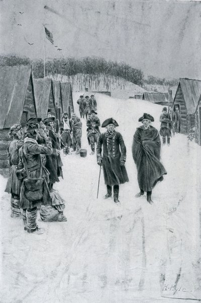 واشنطن و Steuben في Valley Forge ، توضيح من "عام واشنطن" بقلم وودرو ويلسون ، حانة. في مجلة هاربر ، يوليو 1896 بواسطة هوارد بايل