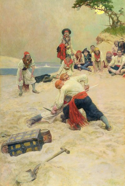 أيهما يجب أن يكون قائدًا؟ من The Buccaneers ، المنشور في مجلة Harper الشهرية بواسطة هوارد بايل