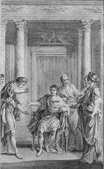 دعونا نكون أصدقاء ، Cinna ، c'est moi qui t'en - مأساة "" Cinna (ou la Clemence d'Auguste) لبيير كورنيل (1606-1684) نقش بواسطة Hubert-Francois Gravelot (1699-1773) - سينا أو لا كليمنس دأوغست "بقلم بيير كورنيل (1606-1684). "د بواسطة هوبير فرانسوا جرافيلوت