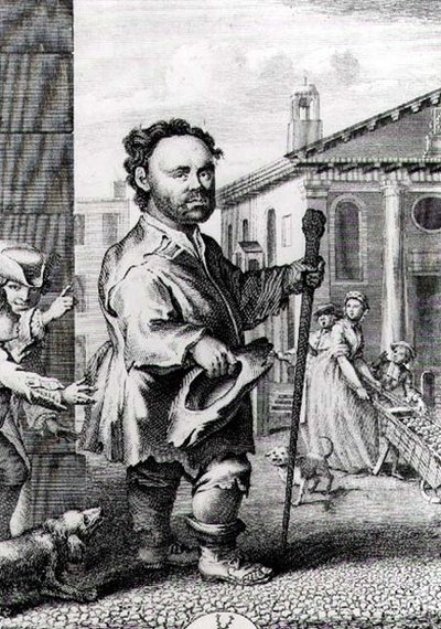 أوين فاريل (مواليد 1716) ، القزم الأيرلندي ، منقوش بواسطة جيمس هوليت (ت 1771) ، حانة. عام 1742 بواسطة هوبير فرانسوا جرافيلوت