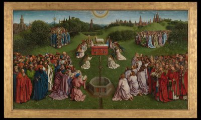 العشق من الحمل الصوفي ، من Ghent Altarpiece ، النصف السفلي من اللوحة المركزية بواسطة Hubert & Jan van (1390 1441) Eyck