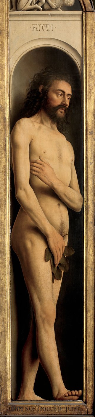 آدم ، تفاصيل من الجناح الأيسر لمذبح غينت بواسطة Hubert & Jan van (1390 1441) Eyck