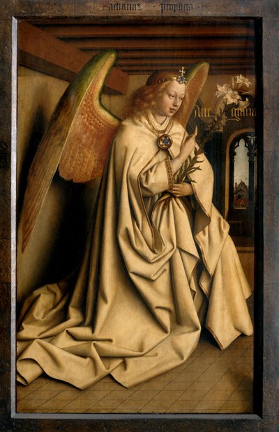إعلان الملاك، من الجزء الخارجي للجناح الأيسر للوحة Ghent Altarpiece بواسطة Hubert & Jan van (1390 1441) Eyck
