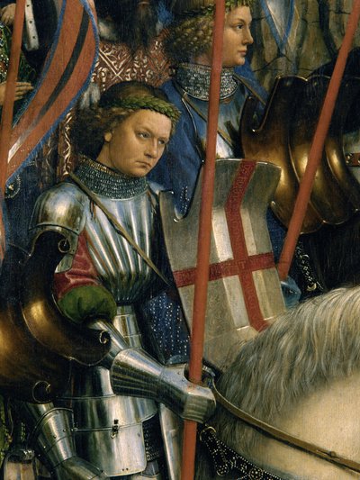 تفاصيل القديس جورج ، من فرسان المسيح ، من الجانب الأيسر لمذبح غينت بواسطة Hubert & Jan van (1390 1441) Eyck
