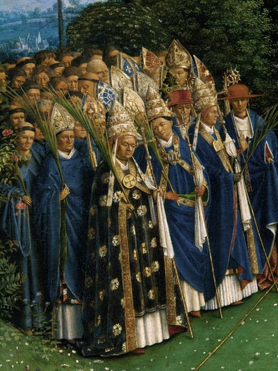 تفاصيل العبادة للحمل الصوفي ، من غينت ألتربيس ، النصف السفلي من اللوحة المركزية بواسطة Hubert & Jan van (1390 1441) Eyck