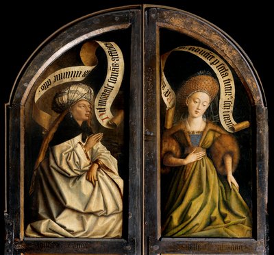 العرافة Erythraean و Cumaean Sibyl ، من الجزء الخارجي للجناح الأيسر لـ Ghent Altarpiece بواسطة Hubert & Jan van (1390 1441) Eyck