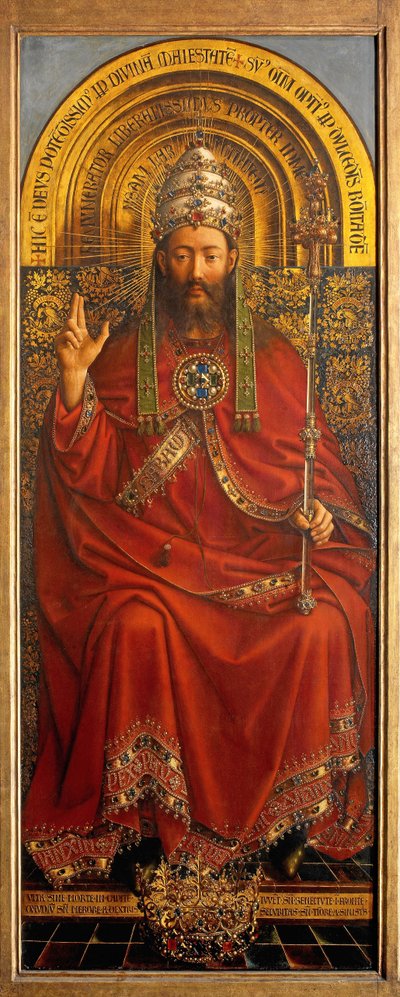الله الآب ، اللوحة المركزية لمذبح غينت بواسطة Hubert & Jan van (1390 1441) Eyck