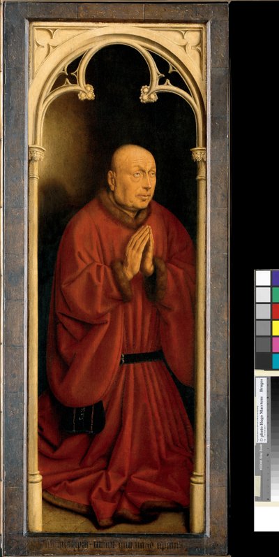 صورة شخصية Joost Vijdt ، لوحة من الجزء الخارجي من Ghent Altarpiece بواسطة Hubert & Jan van (1390 1441) Eyck