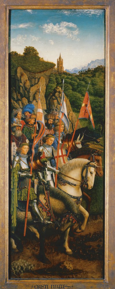 فرسان المسيح، من الجانب الأيسر لمذبح غنت بواسطة Hubert & Jan van (1390 1441) Eyck