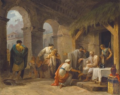 بيليزير يستقبل ضيافة مزارع عمل تحت أوامره ، 1787 بواسطة هوبير روبرت