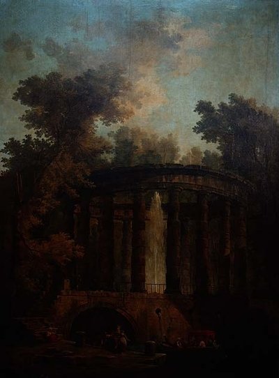 Capriccio نافورة في رواق دائري بواسطة هوبير روبرت