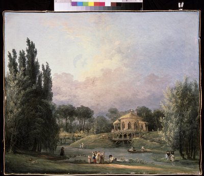 في حديقة. لوحة لهوبير روبرت (1733-1808) ، زيت على قماش ، حوالي 1770-1780 ، فن فرنسي. متحف الدولة أرخانجيلسكوي العقارية ، موسكو. بواسطة هوبير روبرت