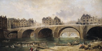 هدم المنازل على جسر نوتردام ، ج 1787 بواسطة هوبير روبرت