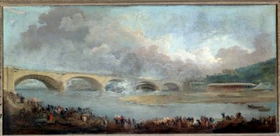 لو decintrement du pont de Neuilly le 22/09/1772 لوحة بواسطة Hubert Robert (1733-1808) 1772 صن. 1.13x1.95 م باريس ، متحف كارنافالي بواسطة هوبير روبرت