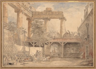 الآثار الرومانية ، فيلا بامفيلي ، 1774. بواسطة هوبير روبرت