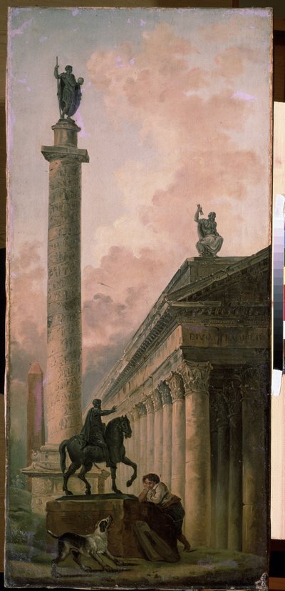 التابوت الحجري. لوحة لهوبير روبرت (1733-1808) ، زيت على قماش بواسطة هوبير روبرت