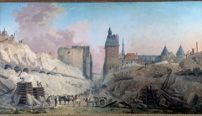 هدم منازل Pont au Change في 1788 رسم هوبرت روبرت (1733-1808) 1788 صن. 0،86x1،59 م باريس ، متحف كارنافالي بواسطة هوبير روبرت