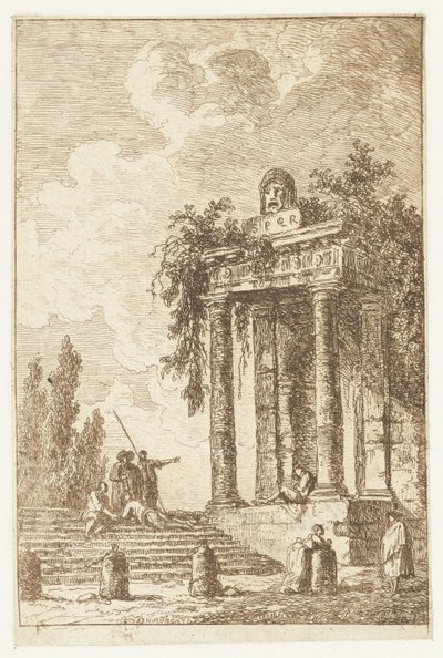 سلم مع أربع نقاط حدودية Les Soirees de Rome (عنوان المسلسل) وجوه رومانية` (عنوان المسلسل) بواسطة هوبير روبرت