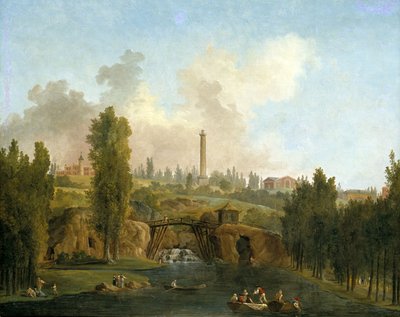 منظر لحديقة ميريفيل ، ج .1790 بواسطة هوبير روبرت