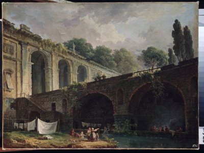 "" منظر لفيلا ماداما (مدام) في روما "" لوحة رسمها هوبرت روبرت (1733-1808) متحف هيرميتاج قرابة 1767 في سانت بطرسبرغ بواسطة هوبير روبرت